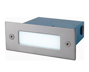 Artefacto led embutido acero inoxidable rectangular