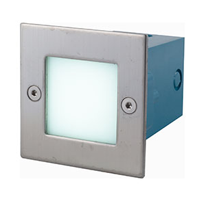 Artefacto led embutido acero inoxidable cuadrado